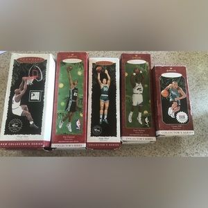 Hallmark NBA collector ornaments lit of 5 vintage 1995, 1996 and more